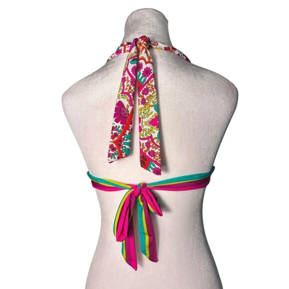 Trina Turk Womens Hawaiian Garden Print Ring Halter Bikini Top Size 8 - Picture 3 of 3